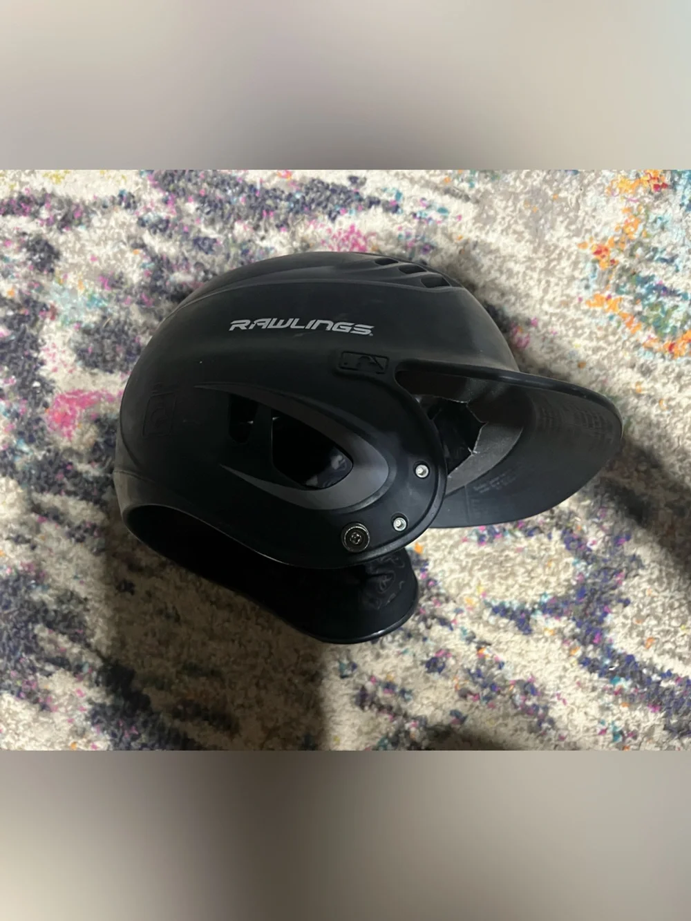 Rawlings Black and Gray Batting Helmet with White Logo